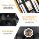 Brilvibera Dusk to Dawn Black Outdoor Post Light Fixture, Pole Lamp with Pier Mount, Waterproof Exterior Lamp Post Lantern for Yard, Driveway, Path, Black