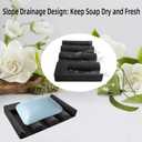 Silicone Soap Dish,Self Draining Soap Holder Perfect for Shower,Bathroom Sink,Kitchen Sink & Travel,Non-Slip Bar Soap Holder Extend Soap Life,Keep Soap Bars Dry & Easy Cleaning Black-2Pcs