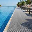 GL Non Slip Drainage Mats PVC Pool Floor Mat 0.23'' Thick Outdoor Indoor Parking Space Mat for Bathroom Garage Basement Backyard Commercial Kitchen (Gray, 3FTX5FT)