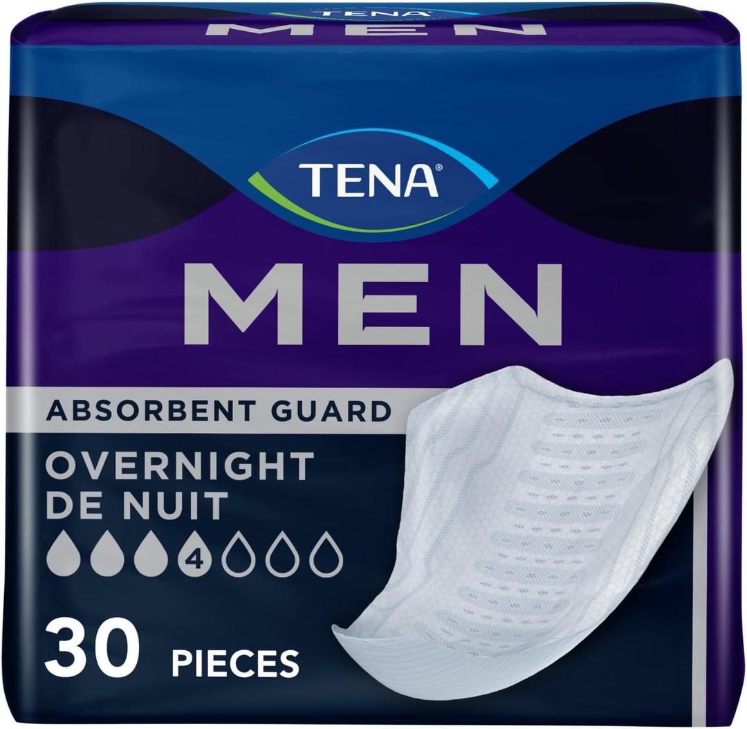 Tena Men Overnight Guards, Incontinence Pads for Men, 30 ct