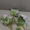 Tigeen 6 Bundles Artificial Bouquet Flowers Artificial Peonies Faux Roses Silk Flowers Hydrangea Bouquet for Wedding Table Centerpiece Floral Vase Decor(Blue)