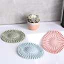 Silicone Sink Drain Strainers, Shower Drain Hair Catcher, Hair Stopper for Shower Drainage Cover, Bathroom Bathtub, Kitchen Sink, Multiple Colors (5pcs)