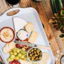 KAQAHIDO Large Melamine Serving Trays for Eating, 17.5 x 12 Serve Platter for Appetizer, Charcuterie, Food, Snack, Cupcakes, Dessert, BPA-Free, Dishwasher Safe Tray, Set of 2, White