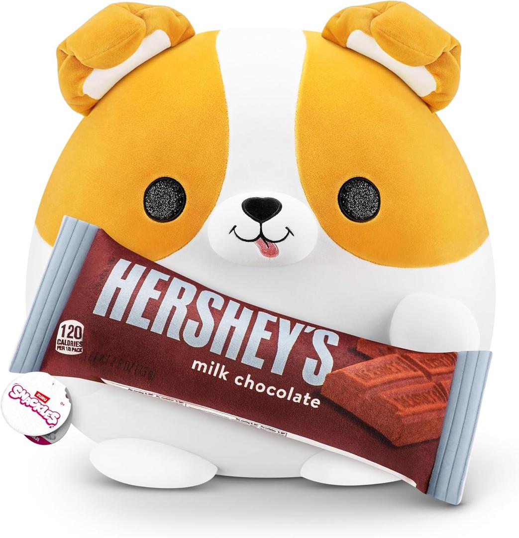 Snackles (Hersheys) Corgi Super Sized 14 inch Plush by ZURU, Ultra Soft Plush, Collectible Plush with Real Licensed Brands, Stuffed Animal Snackles (Hersheys) Corgi Super Sized 14 inch Plush by ZURU, Ultra Soft Plush, Collectible Plush with Real Licensed Brands, Stuffed Animal