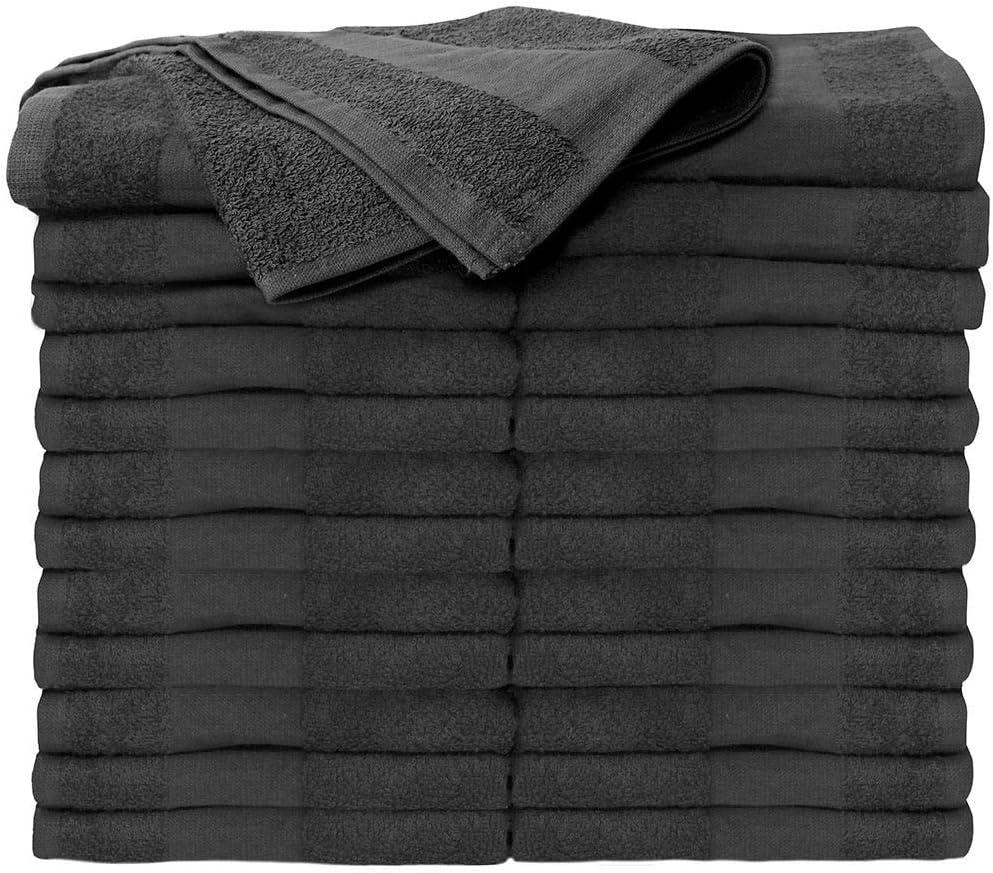 ForPro Professional Collection Premium Bleach Tough Salon Towels, Cool Grey, 100% Cotton, Bleach-Proof Towels, Stain Resistant, 16" W x 27" L, 24-Count