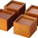 Lufia Wood Bed Furniture Risers 3 Inch, Solid Pine Wood Furniture Risers: Enhance Durability, Comfort, and Style with Effortless Installation and Added Functionality