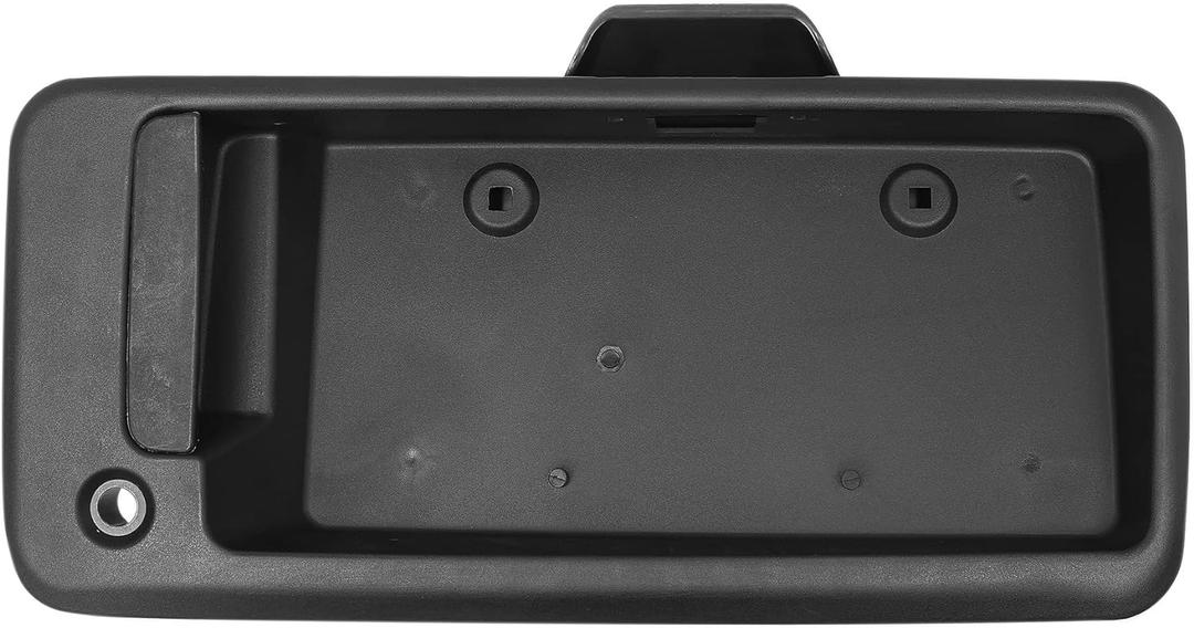 Exterior Door Handle, Compatible with 1996-2015 Chevy Express GMC Savana 1500 2500 3500 Van, Rear Right Cargo Door Handle with License Plate Bracket Holder Housing | 15269298 25866289 Tailgate Handle