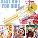 Gifts for 4 5 6 7 8 9 10 11 12 Year Old Girls, Handheld Karaoke Microphone for Kids Fun Toys for 4-13 Year Old Girls Birthday Gifts for 5-13 Year Old Girls Boys Teens - Gold