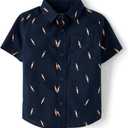 The Children's Place Baby Boys' and Toddler Poplin Short Sleeve Button Down Shirt (3T)
