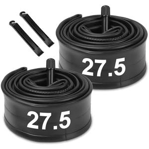 Hycline 2-Pack Bike Inner Tube: 20/24/26/27.5/29 x1.75-2.125 Inch Bicycle Inner Tubes AV 32mm Schrader Valve, Premium Butyl Rubber Puncture Resistant Replacement Tubes with 2 Tire Levers