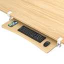 suptek Large Keyboard Tray Under Desk Pull Out with C Clamp Mount, Keyboard & Mouse Tray, 34 (38 Including Clamps) x 11.8 inch Slide-Out Platform Computer Drawer for Typing, Light Wood, DSF1LQM