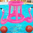 Pool Floats Toys Set, 2-in-1 Floating Basketball Hoops & Pool Ring Toss, Fun Summer Water Games for Kids Ages 8-12