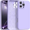 Ktele Magnetic for iPhone 16 Pro Case Compatible with Magsafe Premium Silicone Satin-Smooth Touch Slim Shockproof Anti-Scratch Microfiber Lining Case, 6.3 inch, Light Purple