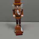 Christmas Decorations Nutcracker Gingerbread Figure, 14 Inch Traditional Wooden Nutcracker Ornament Gift for Christmas Thanksgiving Decor Table Party Holiday(A)