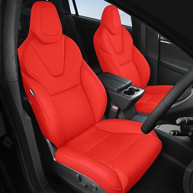 FREESOO Tesla Model X Seat Covers 2016 2017 2018 2019 5 Seats Performance/Standard Range/Long Range/Base/P90D/P100D/60D/70D/75D/90D Accessories Red