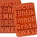 2 Pack Uppercase Letters Crayon Mold Lowercase Alphabet Chocolate Baking Mold Resin Mold Cake Pan Handmade Soap Mold Biscuit Ice Cube Tray DIY for Back to School Project