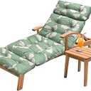 75"x24" Waterproof Chaise Lounge Cushion, Thick Non-Slip GinkgoBreeze
