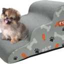 Dog Stairs Ramp for Small Dogs, 3-Step Dog Steps for Couch Sofa and Chair, Pet Stairs for Cats, Non-Slip Balanced Pet Steps Indoor