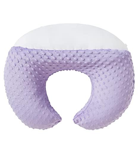DONOMILO Nursing Pillow and Positioner Breastfeeding and Bottle Feeding, Propping Baby, Tummy Time, Sitting Support for Baby Boy Girl, with Removable Dots Cover (Lavender)