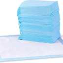 Amazon Basics Leak-Proof Dog and Puppy Potty Training Pee Pads with Quick-Dry 5-Layer Super Absorbent Design for Housebreaking, Regular Size 22x22", Blue & White, 150 Count
