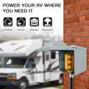 50 Amp 125/250 Volt RV Power Outlet Box, Enclosed Lockable Weatherproof NEMA 14-50R Outdoor Electrical Receptacle Panel, 50 Amp RV Receptacle for Camper Trailer Motorhome Electric Car Generator