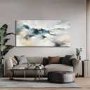 Yuaxker Abstract Wall Art Blue and White Wall Decor Vogue Canvas Painting Artwork for Living Room Bedroom Dining Room Office Home Decor 24x48 Inch