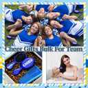 SiliFine 24 Pcs Cheer Hair Brush Detangling Cheer Hair Comb Set Include 12 Mini Brush for Hair 12 Fine Wide Combs Wet Dry for Team Gift Sport Cheerleader Gifts for Women(Blue)