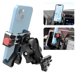 EASEORD Aluminum Vent Phone Mount Compatible with Ford F150 (2021-2025), F-250/F-350 (2023-2024), F150 Lightning XL & PRO，Metal Phone Holder with 360 Rotation for iPhone, Android, Samsung & All Phones (Black)