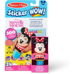 Melissa & Doug Sticker Wow! 24-Page Activity Pad and Sticker Stamper, 300 Stickers, Arts and Crafts Fidget Toy Collectible Character Disney Minnie Mouse - for Kids Ages 3+ - FSC Certified