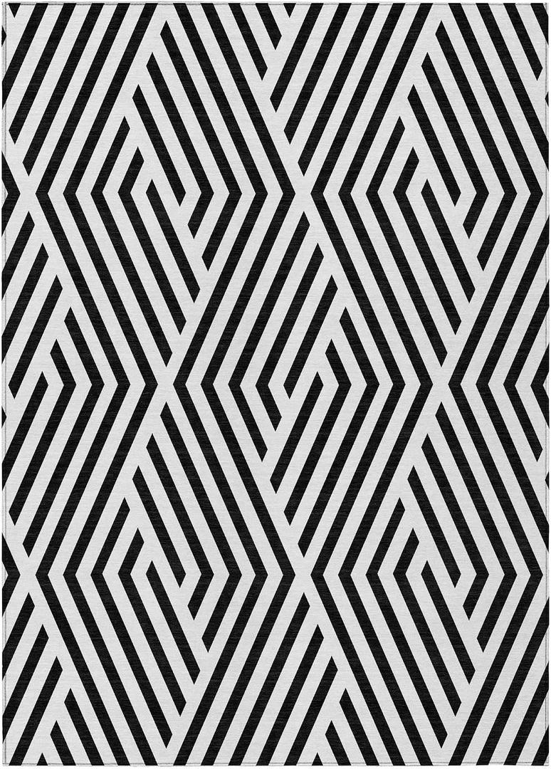 Addison Rugs Chantille ACN550 Black 10' x 14 Indoor Outdoor Area Rug, Stain Resistant, Machine Washable, Non Shedding, Bedroom, Living Room, Dining Room, Kitchen Rug