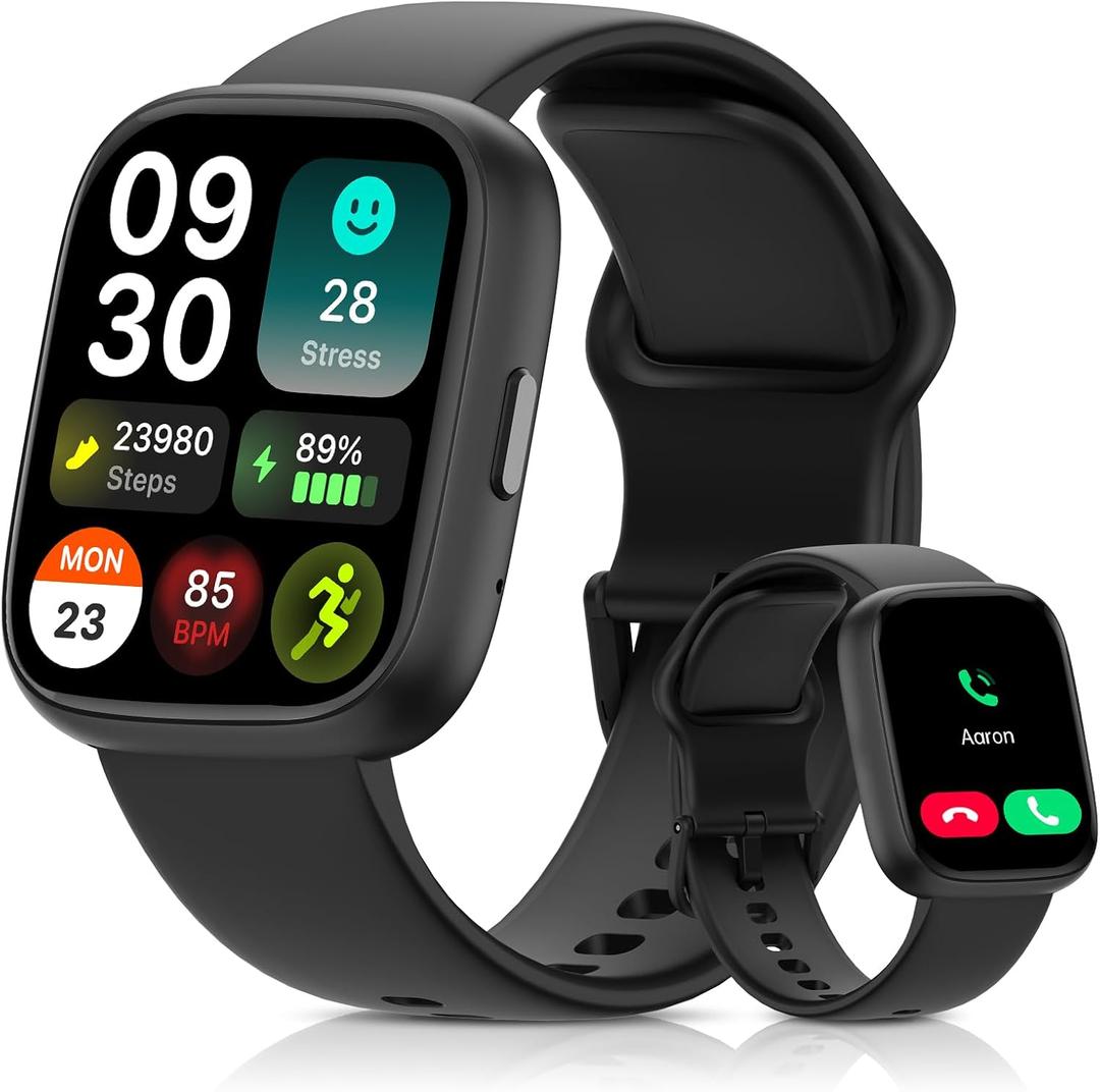 2026 Upgraded Smart Watch Alexa Built-in1.83" HD TouchscreenBT5.3 Call, 100+ Sports Modes & IP68 Waterproof Fitness Tracker 24/7 Heart & Sleep Monitor for Android iOS Men Women (Black)