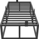 Bilily 18 Inch Twin Bed Frame with Steel Slat Support,Heavy Duty Metal Platform Bed Frame Twin Size Mattress Foundation,No Box Spring Needed,Easy Assembly,Noise Free,Black