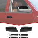 JeCar Rearview Side Mirror Covers Door Handle Trim Covers Exterior Accessories Compatible with Chevy Silverado & GMC Sierra 2014-2018, Carbon Fiber Finish