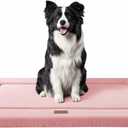 WESTERN HOME Dog Bed for Crate, High Resilience Foam Dog Crate Mat Kennel Pad with Soft Wavy Plush Comfortable Anti-Slip Washable Bed for Large Medium Small Dogs & Cats (36.0"L x 23.0"W x 1.2"Th, Pink)