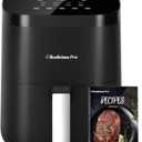 Air Fryer, Beelicious 8-in-1 Smart Compact 4QT Air Fryers, Shake Reminder, 450F Digital Airfryer with Flavor-Lock Tech, Tempered Glass Display, Dishwasher-Safe & Nonstick, Fit for 1-3 People, Black