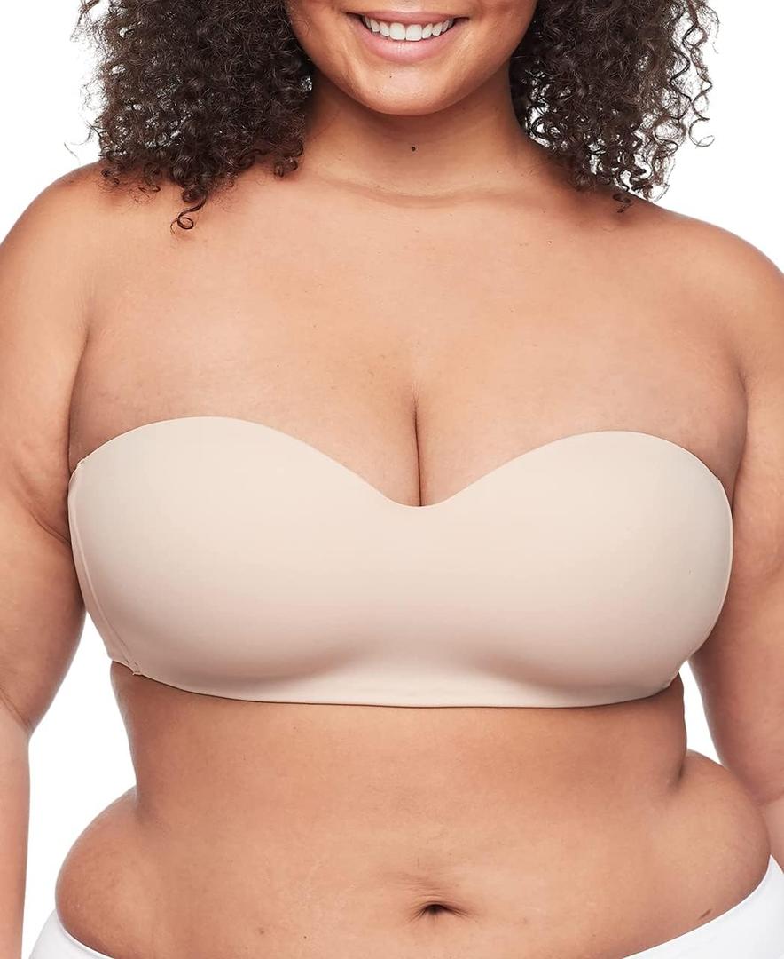 Warner's Womens Warners Easy Does It Easy Size Lightly Lined Wireless Strapless Bra Ry0161a (Beige, XL)