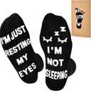 FilmHOO Birthday Gifts for Men Fathers Day Dad Gifts for Dad from Daughter Son Wife Easter Mens Funny Socks for Him (6-12, Black)