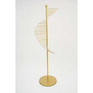 170cm Gold Metal Scarf Rack - Extra Tall Freestanding Display Stand with 12+ Hooks for Scarves, Shawls, Ties - Luxury Closet & Boutique Organizer
