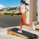 Treadmill Walking Pad with 15% Incline/Handle Bar/2 LED Display, 3.5HP Portable Treadmills for Home Small, Foldable Walking Pad Treadmill 350+lb Capacity, Smart App, 4 Adjustable Incline, RGB Light