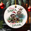 8 x Dog Hunting Christmas Ornament 2025 - Dog Hunting Gifts for Dad, Grandpa, Friends, Christmas Ornaments for Hunters, Gifts for Men Who Like to Hunt, Hunter Christmas Ornament for Christmas Tree