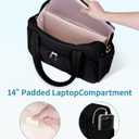 Wandering Nature Personal Item Travel Bag, Small Duffle Bag for Women with Wet Pocket & 14'' Laptop Compartment, Lightweight Carry on Weekender Duffel, Wave pattern (Black)