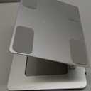 Amazon Basics Sturdy and Portable Ergonomic Laptop Stand for Desk, Adjustable Riser, Fits all Laptops and Notebooks up to 17.3 Inch, Silver, 10 x 8.7 x 6 in