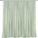 Pea Green Backdrop Curtains 30ftx10ft Garden Polyester Photo Drapes | Soft Wrinkle Free Backdrop Drapes with Rod Pocket for Parties Spring Events and Outdoor Celebrations 6 Panels 5ftx10ft