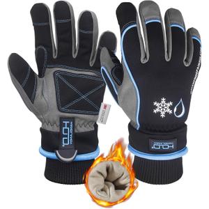 KONGOUARD Waterproof Winter Work Gloves for Men Women, 3M Thinsulate Thermal Ski Touch Screen Warm Freezer Gloves