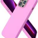 ORNARTO Compatible with iPhone 13 Pro Case 6.1, Slim Liquid Silicone 3 Layers Full Covered Soft Gel Rubber Case Cover 6.1 inch-Cherry Blossom