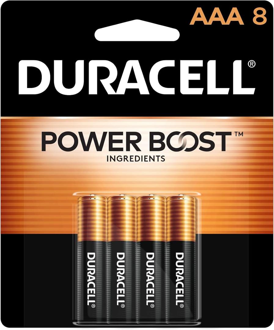 Duracell Coppertop AAA Batteries with Power Boost Ingredients, 8 Count Pack Triple A Battery with Long-lasting Power, Alkaline AAA Battery for Household and Office Devices