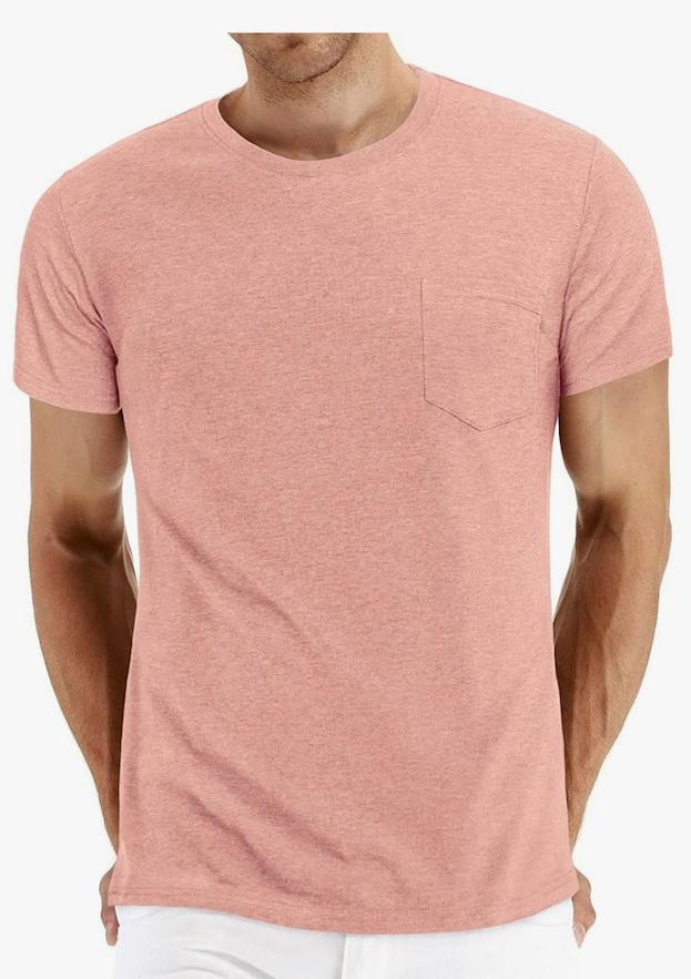 PEGENO Men's Fashion Casual Workwear Pocket Short Sleeve T-Shirt No size