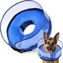 BARKLESS Dog Cone, Inflatable Dog Cone After Surgery for Large Breeds, Soft Surgery Collar with Enhanced Anti-Licking Guard Shield for Pets, Protective Donut Collar (XL (Neck: 18"-23"), Blue)