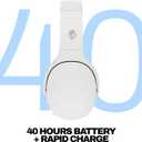 Skullcandy Crusher Evo Wireless Bluetooth Headphones with Extra USB-C Charging Cable, Multi-Sensory Bass, Noise Isolating Over-Ear Fit, 40 Hours Battery, Microphone for iPhone Android - Bone