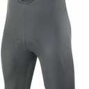 Przewalski Men's Cycling Bib Pants 4D Padded Bike Thermal Biking Tights Leggings Riding Bicycle Bib Tights (Grey), Medium